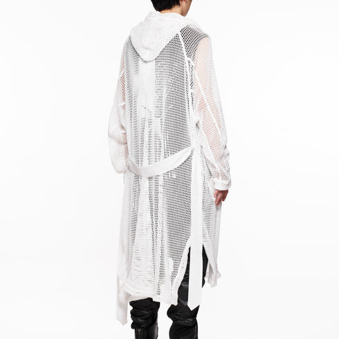 818KNM2-WHITE / メッシュフーデッドローブ - JULIUS